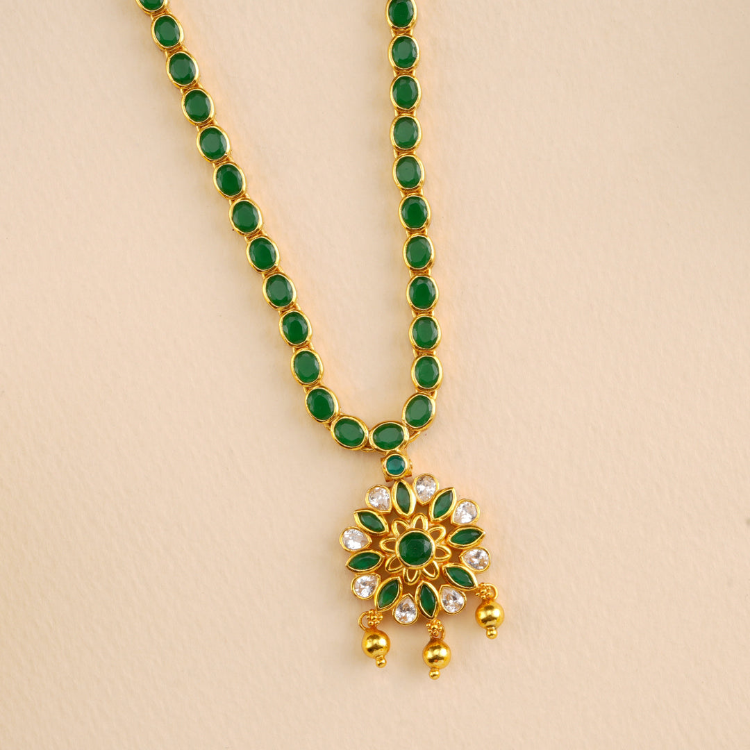 Classic Emerald Balls Drop Layer Necklace