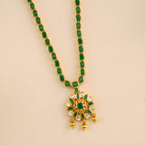 Classic Emerald Balls Drop Layer Necklace