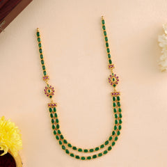 Emerald Floral Dual Layer Necklace
