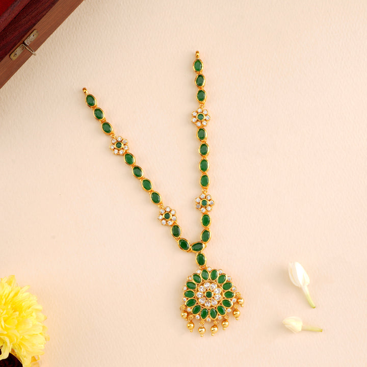 Golden Balls with Emerald Necklace