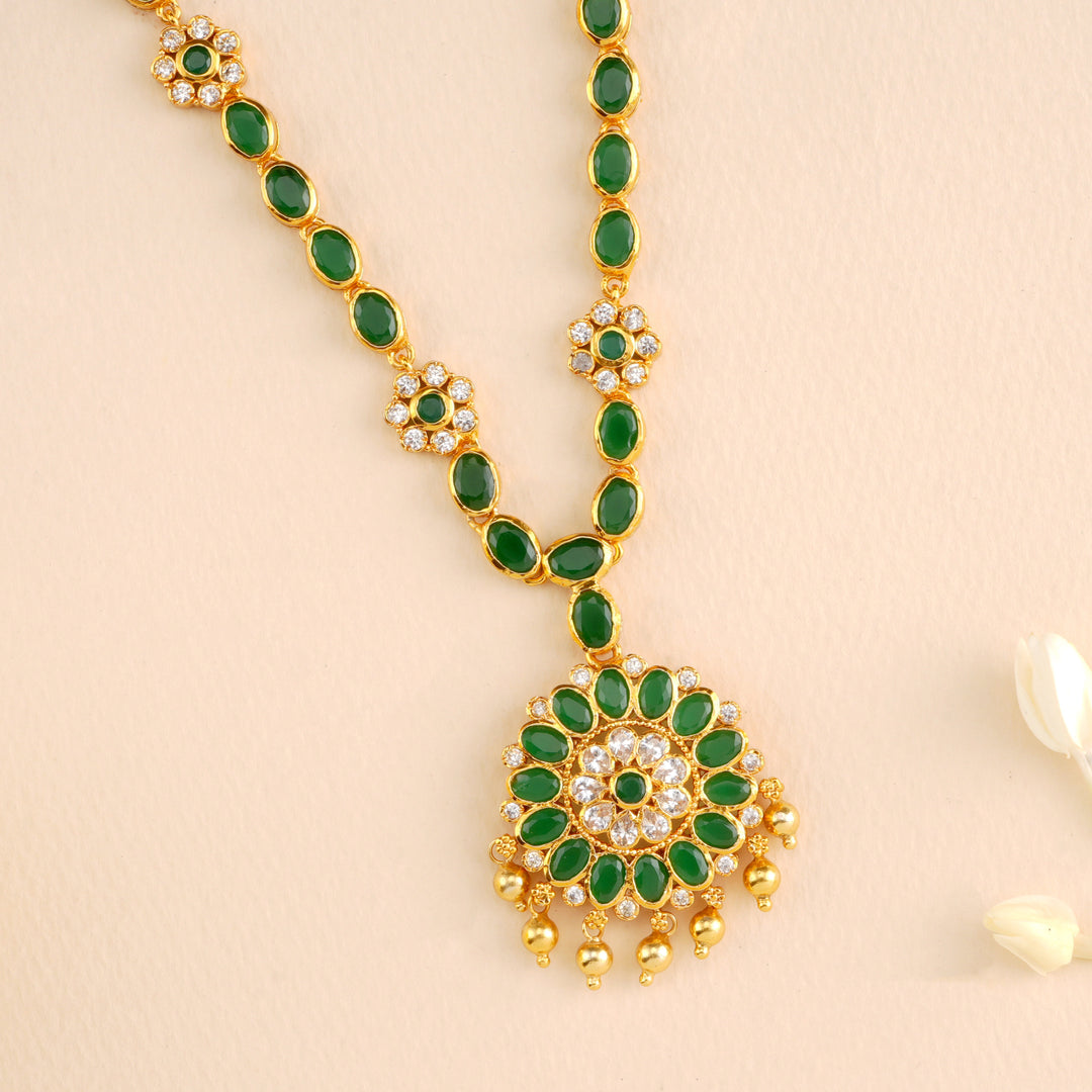 Golden Balls with Emerald Necklace
