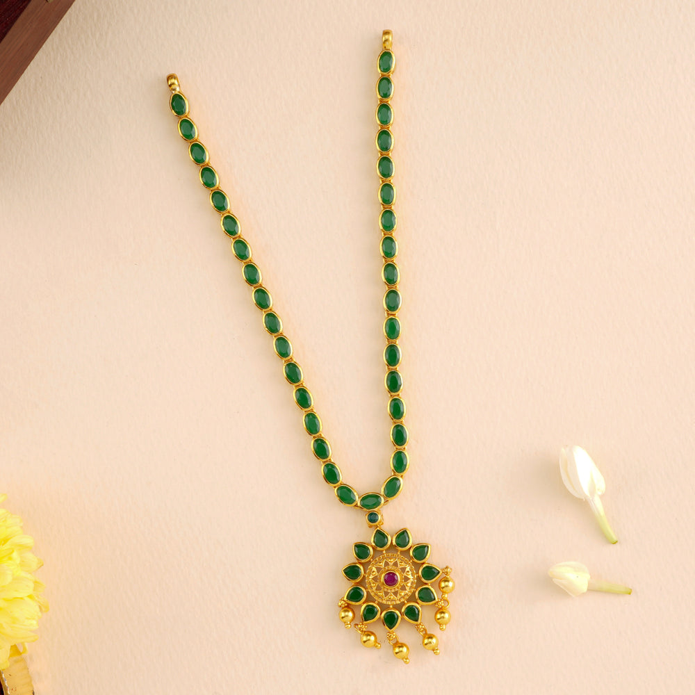 Modern Emerald Drop Necklace