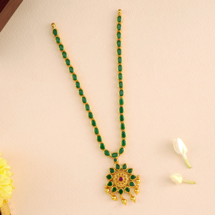 Modern Emerald Drop Necklace