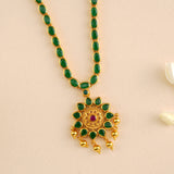 Modern Emerald Drop Necklace