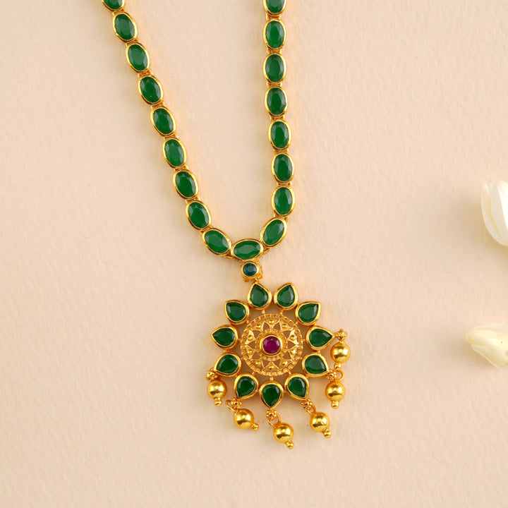 Modern Emerald Drop Necklace