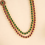 Ruby Emerald with Two-Step Necklace
