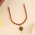 Ruby Leaf Cut with Floral Necklace