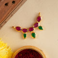 Ruby with Emerald Leaf Drop Pendant