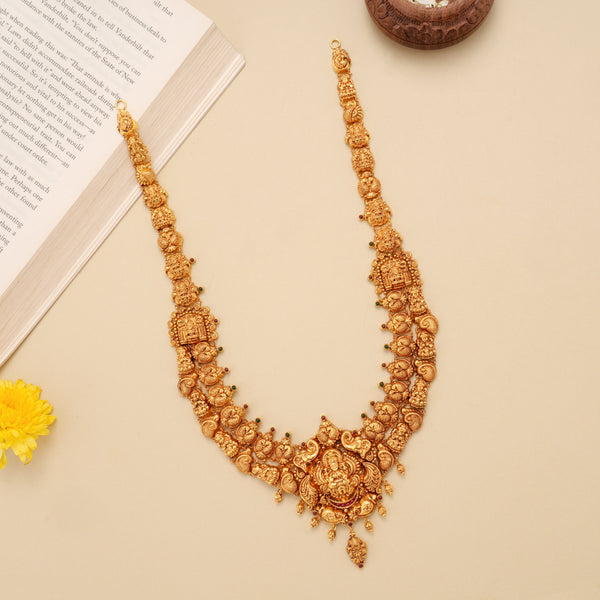 Traditional Nagas Lakshmi with Peacock Gold Haram
