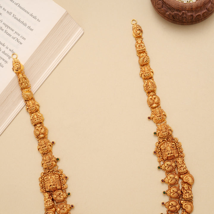 Traditional Nagas Lakshmi with Peacock Gold Haram