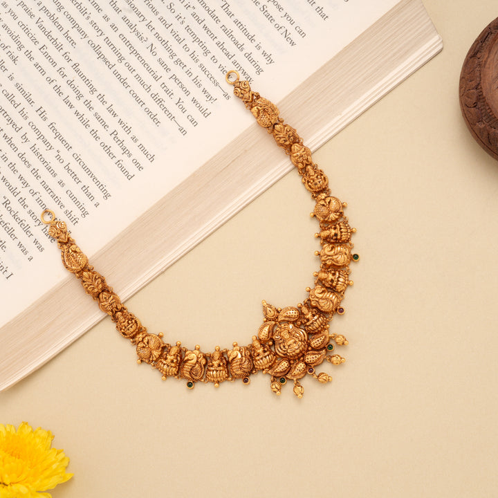 Goddess Lakshmi Amman with Gold Ball Drops Necklace