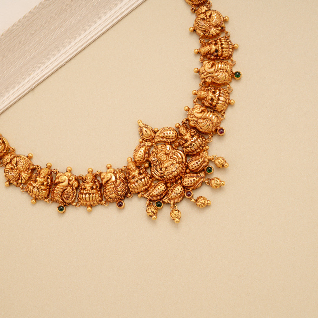 Goddess Lakshmi Amman with Gold Ball Drops Necklace