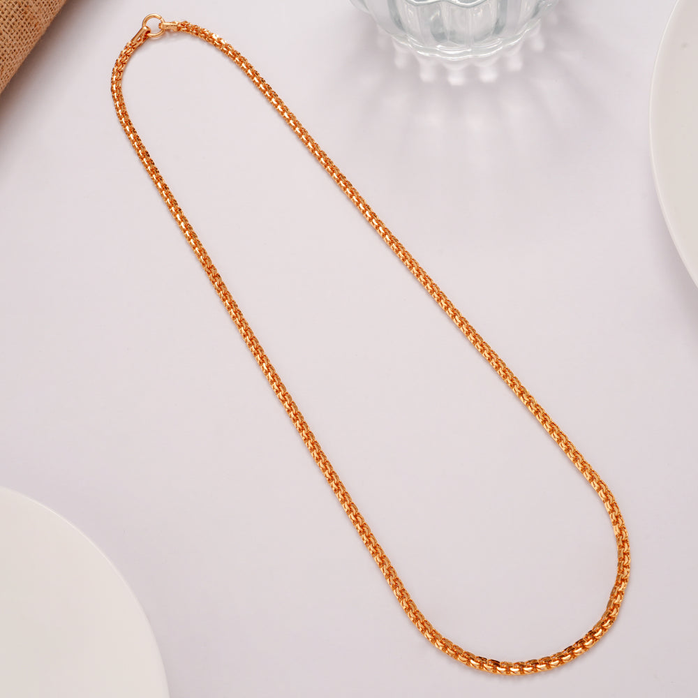 Elegant Loop Twisted Link Gold Plated Chain
