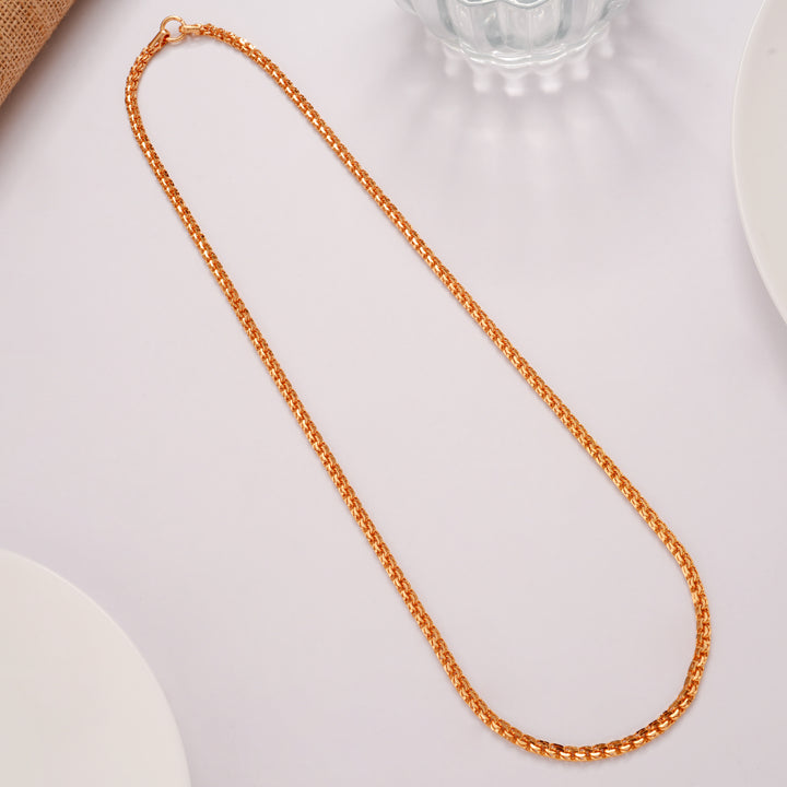 Elegant Loop Twisted Link Gold Plated Chain