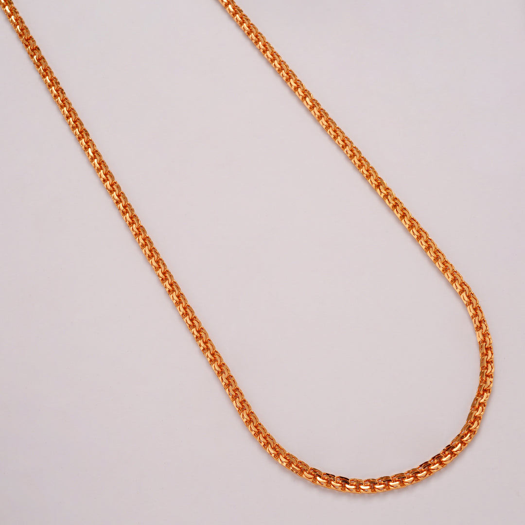Elegant Loop Twisted Link Gold Plated Chain