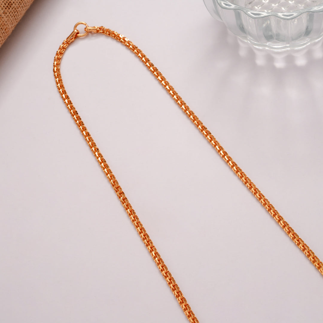 Elegant Loop Twisted Link Gold Plated Chain