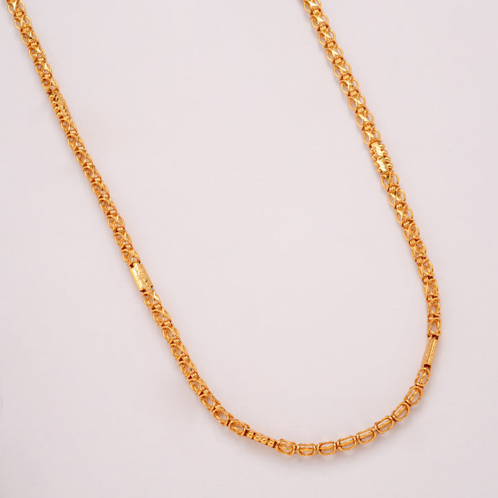 Elegant Lotus Pattern Gold Plated Chain