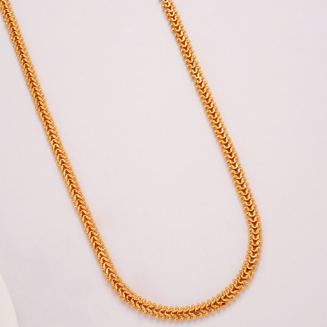 Regal Marquise Cut Leaf Gold Plated Chain