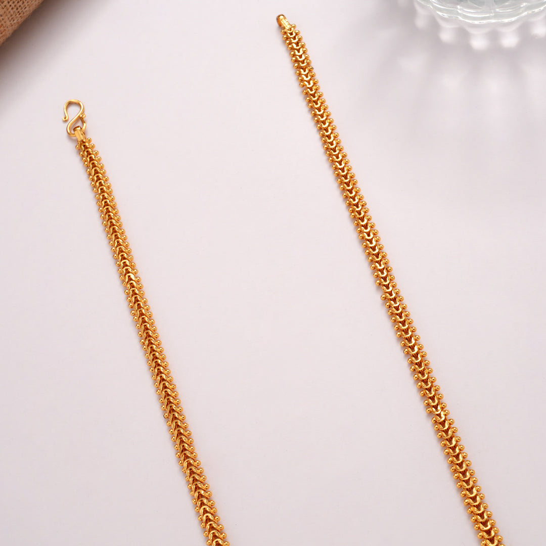 Regal Marquise Cut Leaf Gold Plated Chain