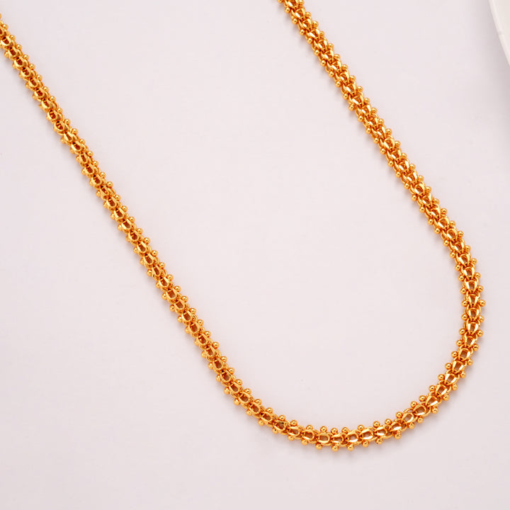 Modern Golden Beaded Popcorn Link Chain