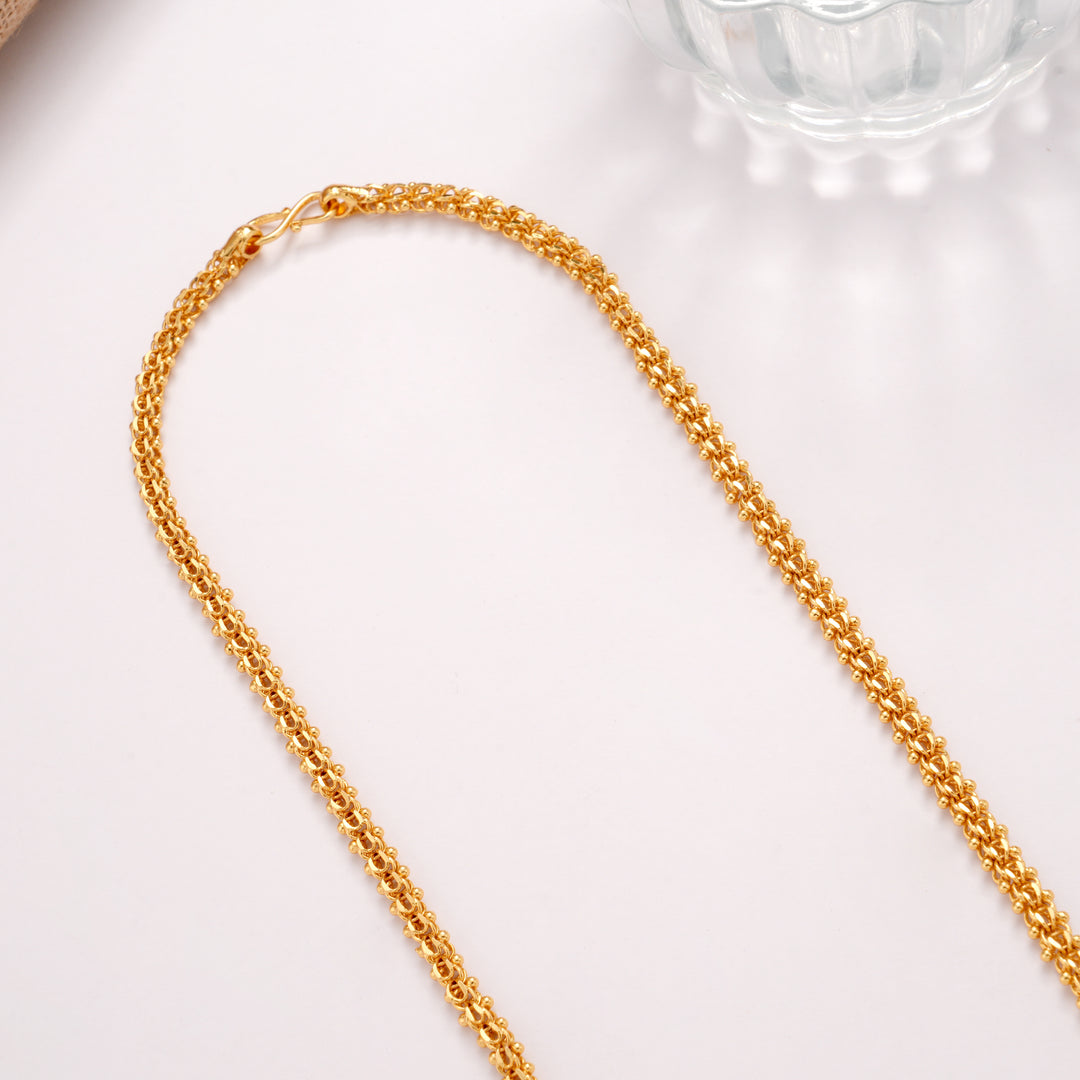 Modern Golden Beaded Popcorn Link Chain