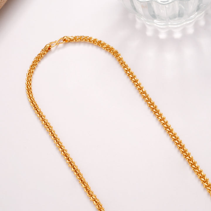 Modern Golden Beaded Popcorn Link Chain