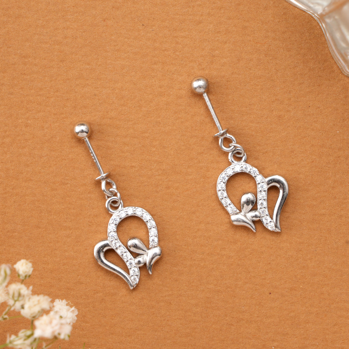 Floral Heart Curve Silver Koppu