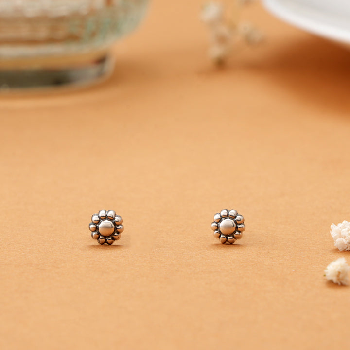 Elegant Tiny Flower Silver Stud