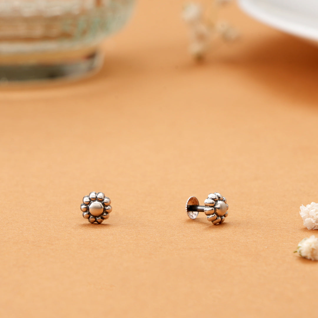 Elegant Tiny Flower Silver Stud