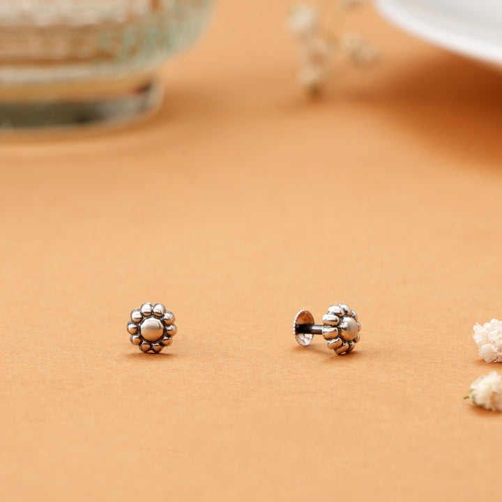 Elegant Tiny Flower Silver Stud