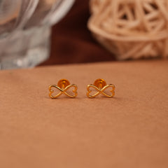 Infinity Symbol Design Gold Side Stud
