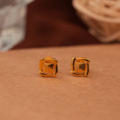Minimalist Square Design Gold Side Stud