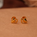 Triangular Leaf Design Gold Side Stud
