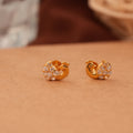 Abstract Swan Design Gold Side Stud