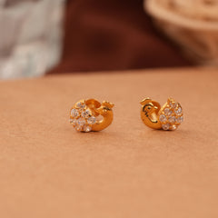Abstract Swan Design Gold Side Stud