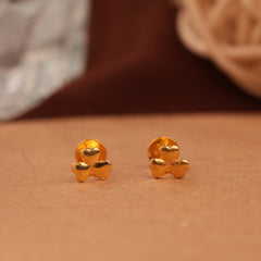 Dainty Flower Design Gold Side Stud