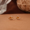 Crescent Moon Shape Gold Side Stud