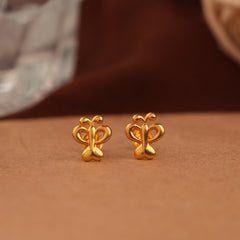 Butterfly Design Gold Side Stud