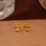 Butterfly Design Gold Side Stud