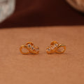 Curved Infinity Wave Design Gold Side Stud