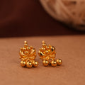 Dangling Floral Cluster Design Gold Side Stud