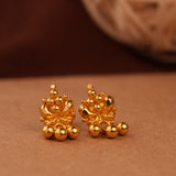 Dangling Floral Cluster Design Gold Side Stud