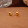 Dazzling Double Heart Gold Side Stud