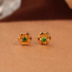 Minimal Clover Flower Design Gold Side Stud