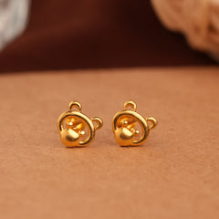 Mickey Mouse Design Gold Side Stud