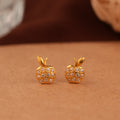 Tiny Apple Design Gold Side Stud