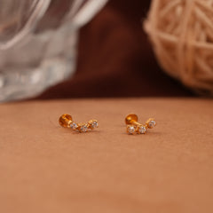 White Stone Gold Side Stud