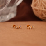 White Stone Gold Side Stud