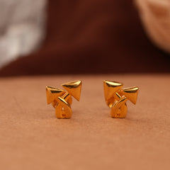 Modern Multi Triangular Design Gold Side Stud