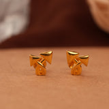Modern Multi Triangular Design Gold Side Stud